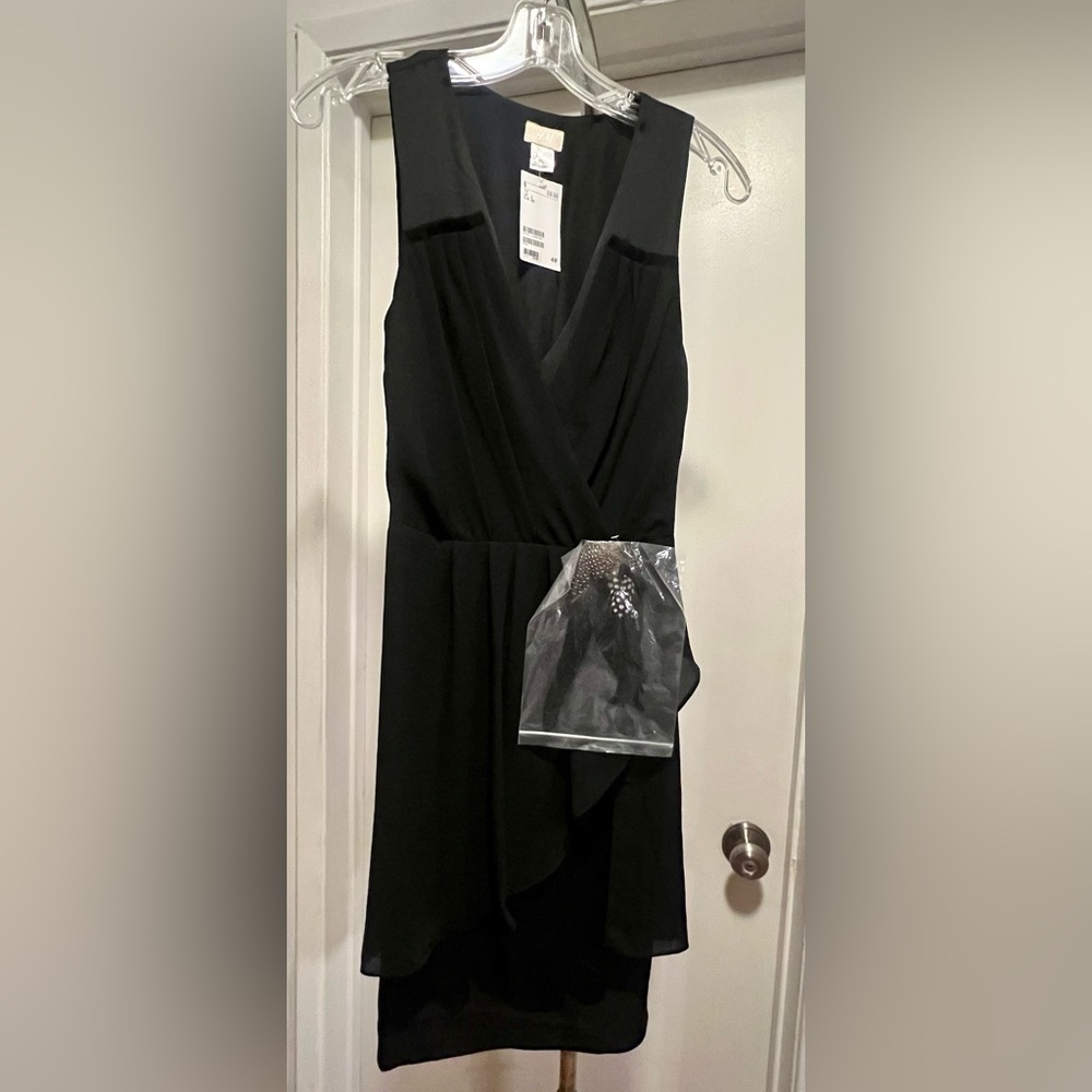 NEW H&M Black Mini Double Layer Dress. Size 2.
